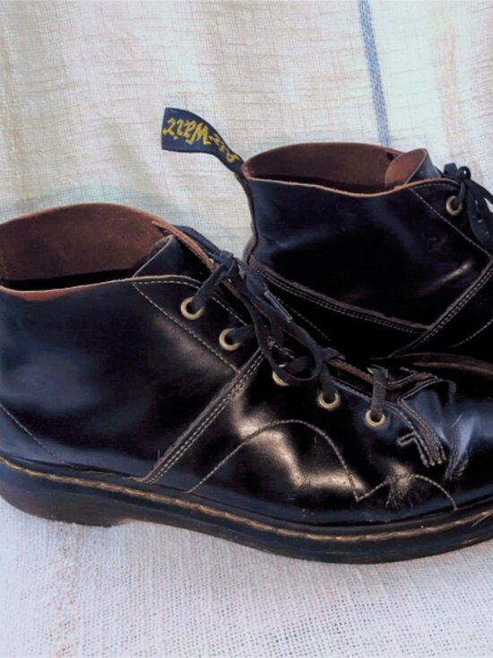 Dr. Martens Church Monkey Boots - Black Vintage Smooth Leather - 5-Eye main image 5